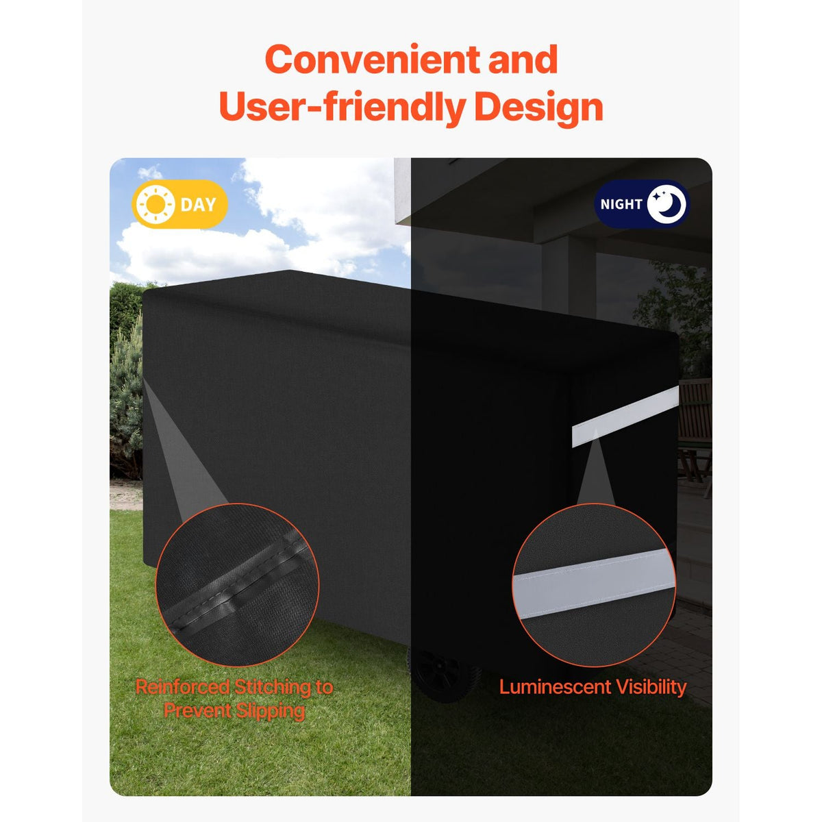 Grill Cover, 66 inch BBQ Covers for Outdoor Grills, Waterproof, Fade Resistant, Weather Resistant Heavy Duty 600D Polyester, Easy On/Off, with Secure Buckles, Black