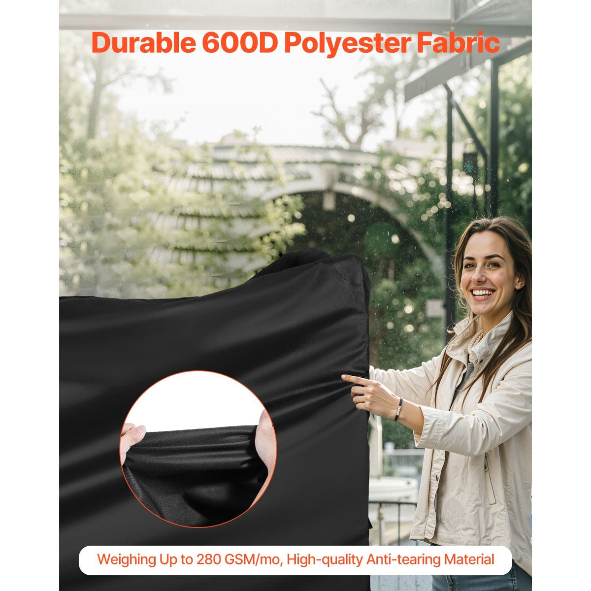 Grill Cover, 66 inch BBQ Covers for Outdoor Grills, Waterproof, Fade Resistant, Weather Resistant Heavy Duty 600D Polyester, Easy On/Off, with Secure Buckles, Black