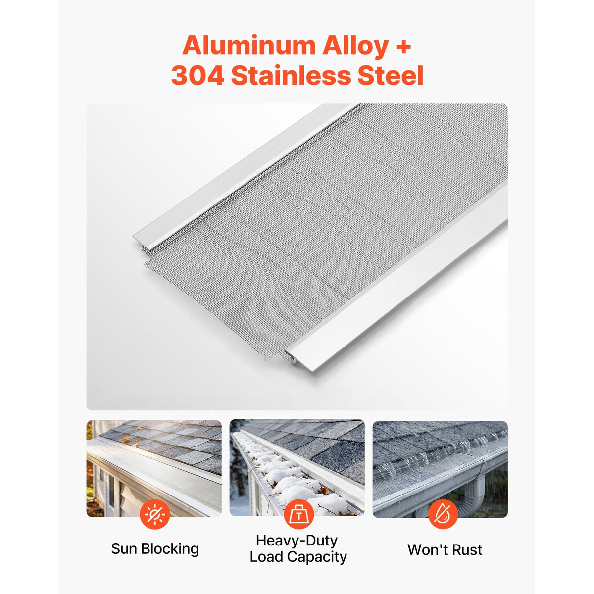 Gutter Guard, 5 in Aluminum Gutter Cover with Stainless Steel Micro Mesh, Heavy-Duty 48ft Length, 0.04in Thick, Leaf Guard for Debris and Pine Needles, Easy DIY Install, Screws Included, 12 PCS