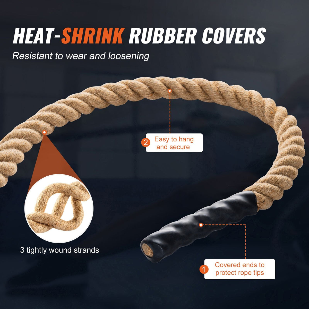 Gym Climbing Rope, 1.5" Diameter 25 ft Length Gym Fitness Training Rope, Gym Exercise Workout Rope for Adults, Climbing Rope for Fitness and Strength Training, Climbing Exercise, Home Workout
