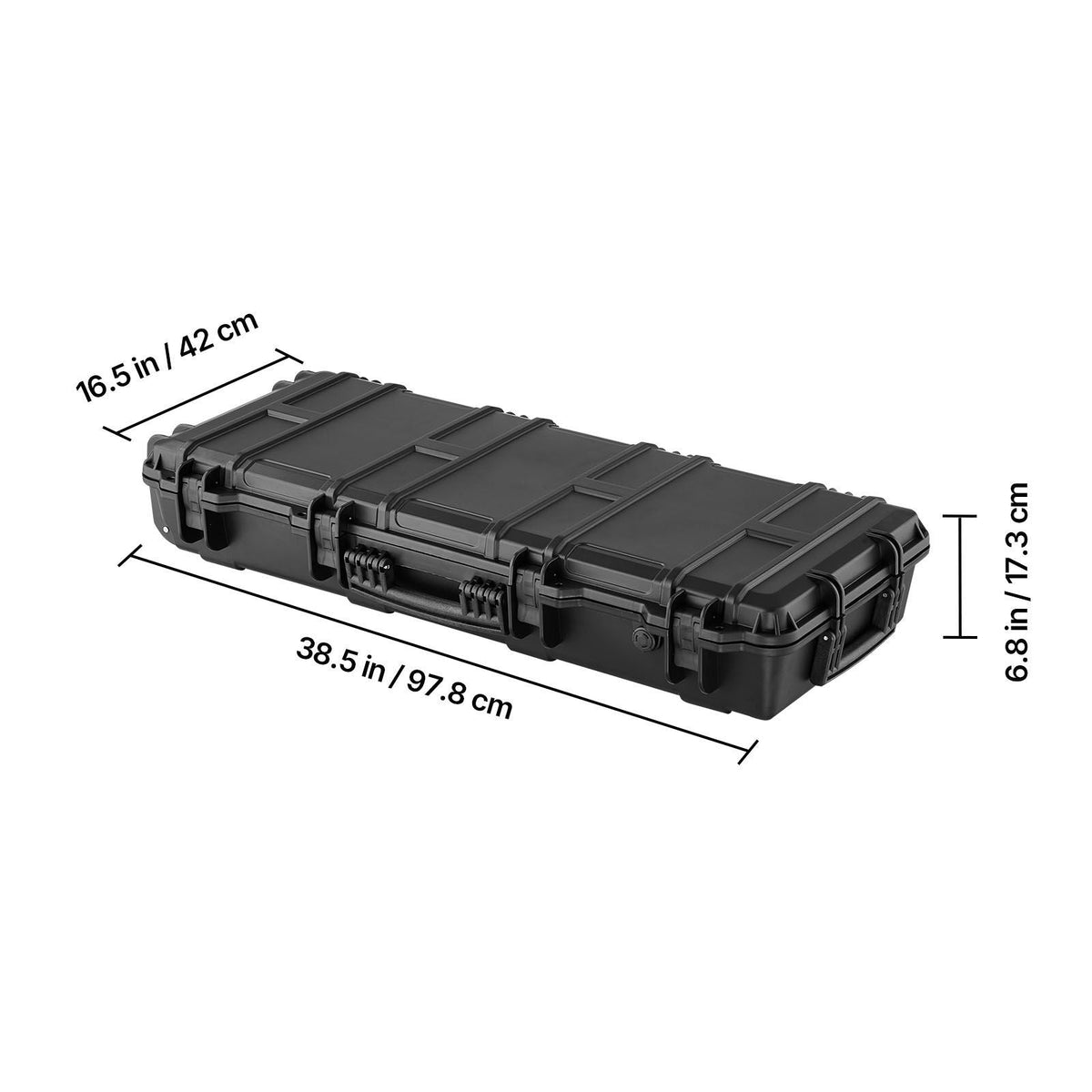 Hard Rifle Case, Lockable Rifle Case with 4 Layers Pre-cut Foams, 36 in Gun Storage with Wheels, IP67 Waterproof & Dustproof Pistol Storage Cases for Rifles, Shotguns, Airsoft Guns, Black