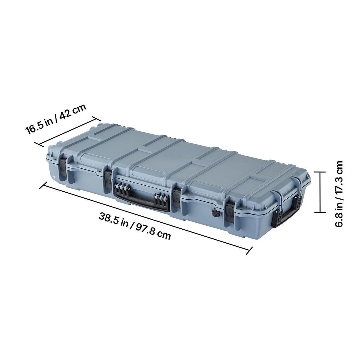 Hard Rifle Case, Lockable Rifle Case with 4 Layers Pre-cut Foams, 36 in Gun Storage with Wheels, IP67 Waterproof & Dustproof Pistol Storage Cases for Rifles, Shotguns, Airsoft Guns, Grey