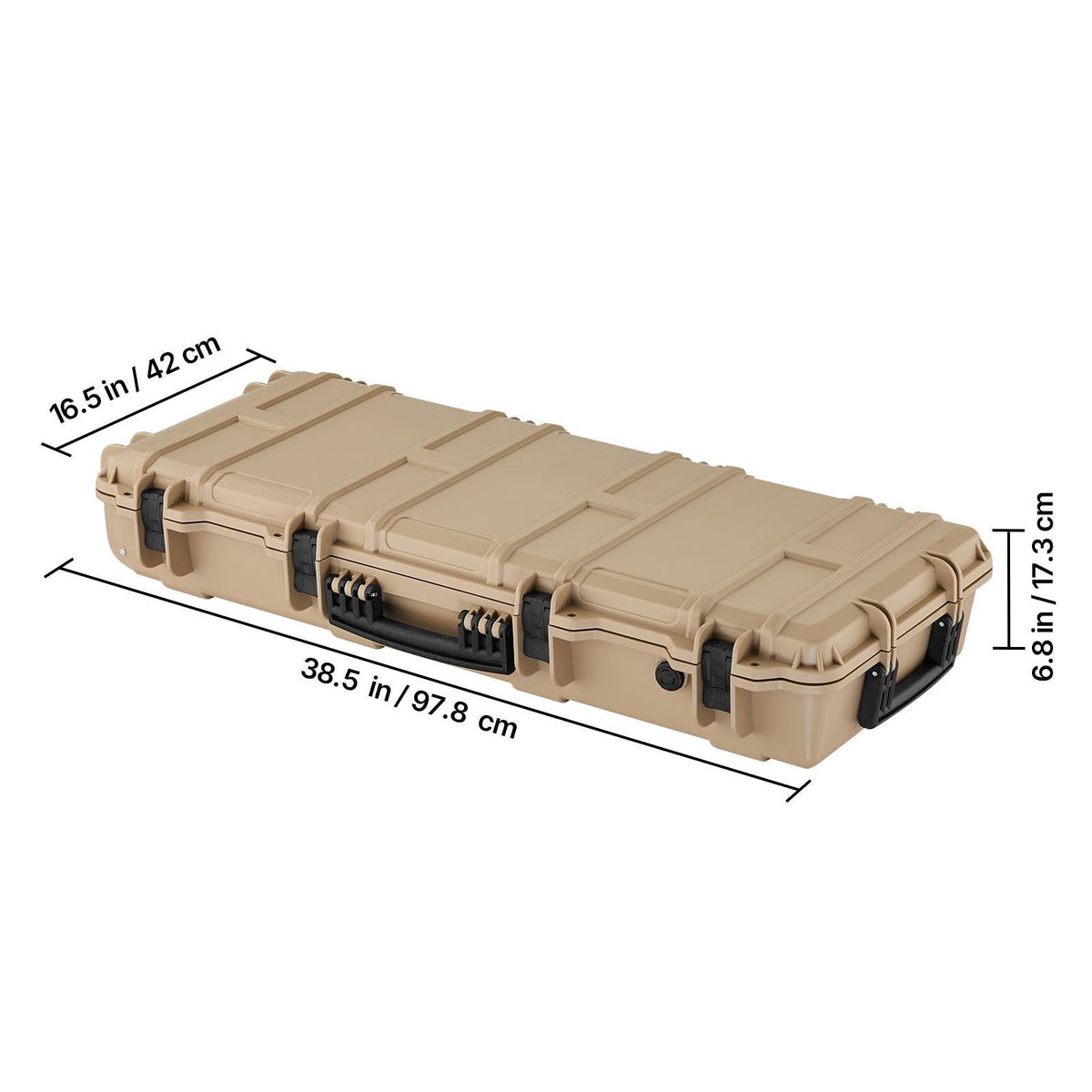 Hard Rifle Case, Lockable Rifle Case with 4 Layers Pre-cut Foams, 36 in Gun Storage with Wheels, IP67 Waterproof & Dustproof Pistol Storage Cases for Rifles, Shotguns, Airsoft Guns, Khaki