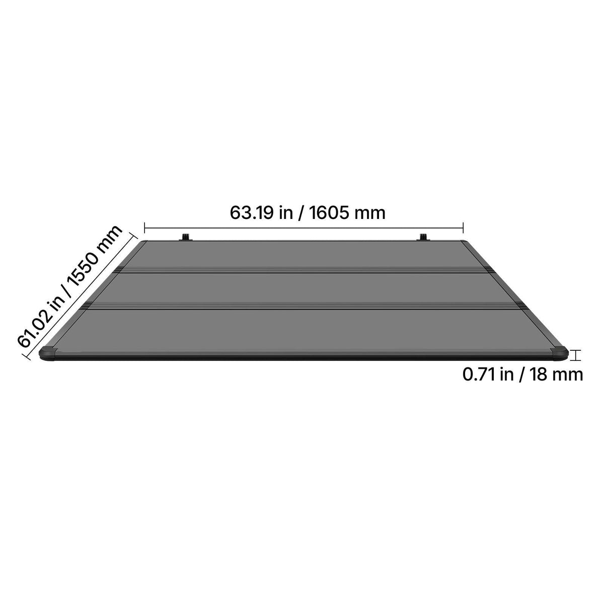 Hard Tri-Fold Truck Bed Tonneau Cover, Compatible with 2016-2025 Toyota Tacoma with OE Track System (Not Fit Roll Bar) 5 ft (60.5 in) Bed, Waterproof Fiberglass Hard Folding Truck Tonneau Cover