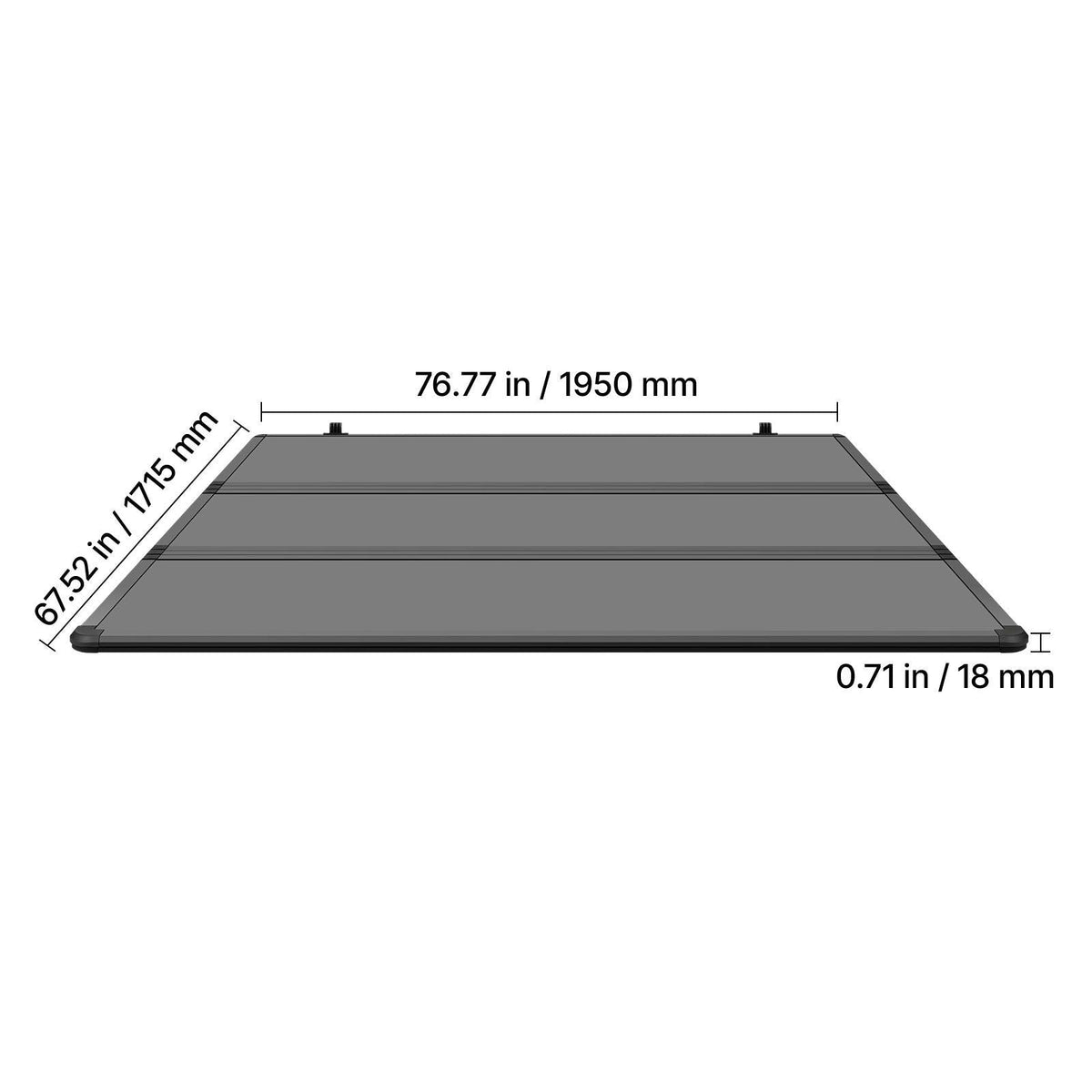 Hard Tri-Fold Truck Bed Tonneau Cover, Compatible with 2019-2024 Dodge Ram 1500 (Incl. Classic & New) 6.4 ft (76.3 in) Bed Without Rambox (Not Fit Split Tailgate), Waterproof Folding Truck Cover
