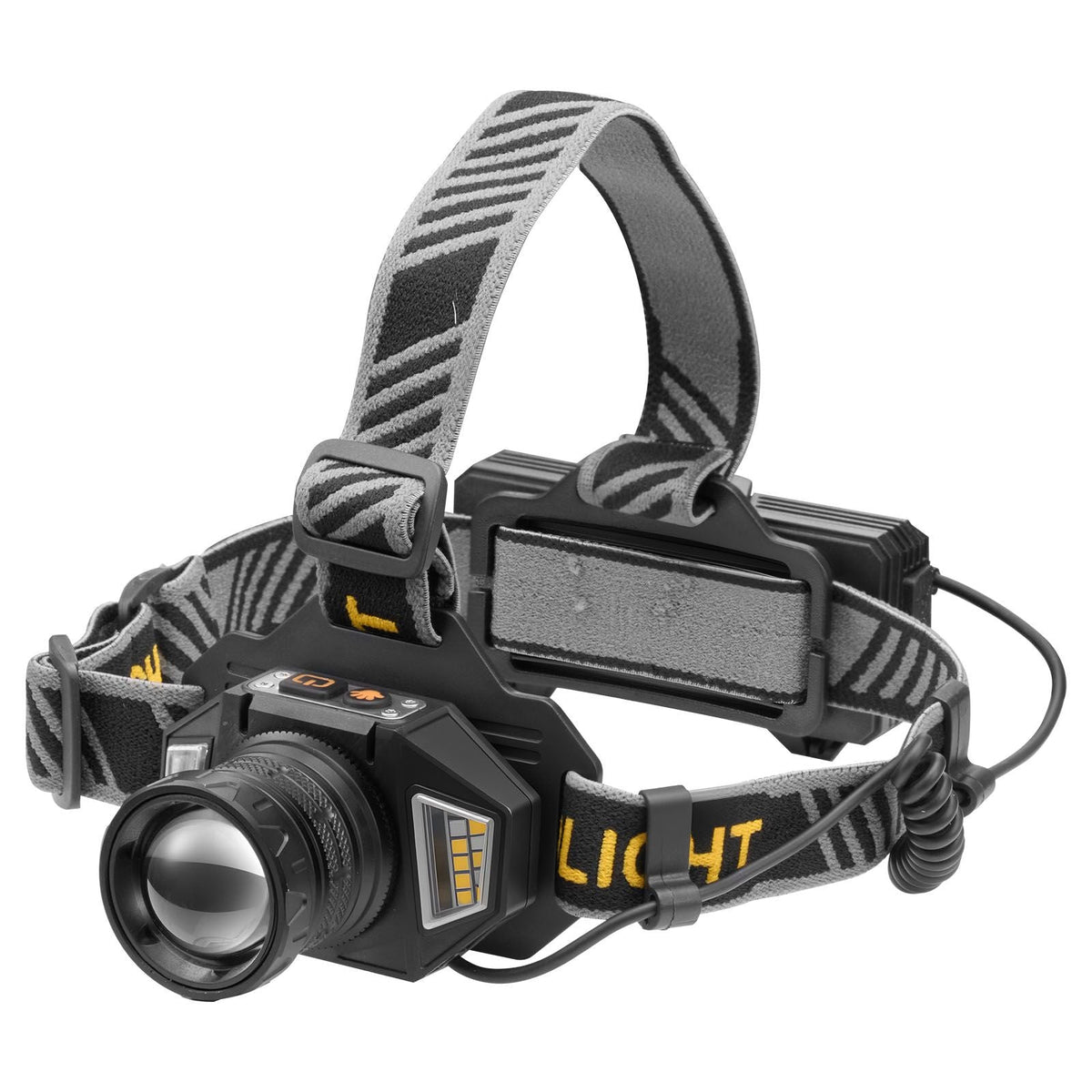 Headlamp, Bright LED Rechargeable Headlight, Lightweight Head Flashlight with 16 Lighting Modes, Adjustable Headband & 90° Angle, Zoomable Head Lamp for Camping, Running, Hiking, Fishing
