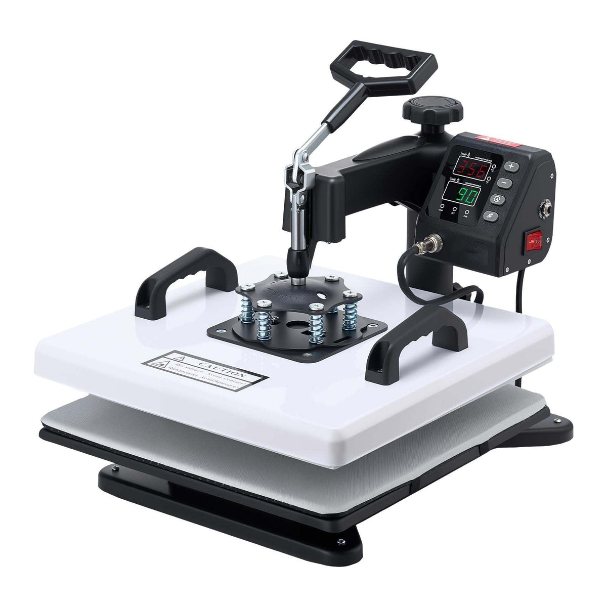 Heat Press Machine, 15 x 15 in, 2-in-1 Multifunction, 360° Swing Away, 1200W Double Tube Fast and Even Heating, Digital Precise Control, Sublimation Press Machine for T-Shirts, Hats, Caps