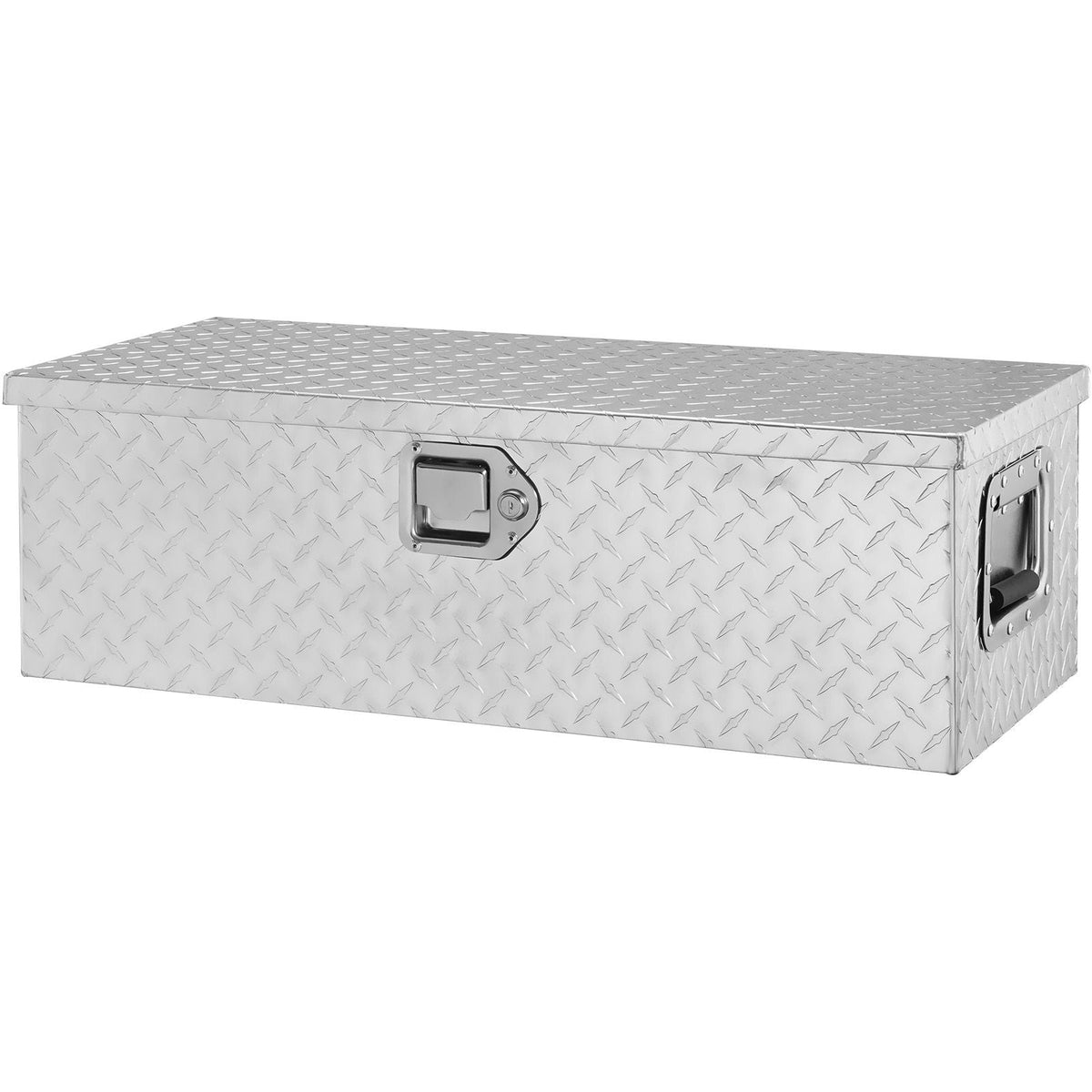 Heavy Duty Aluminum Truck Bed Tool Box, Diamond Plate Tool Box with Side Handle and Lock Keys, Storage Tool Box Chest Box Organizer for Pickup, Truck Bed, RV, Trailer, 30"x13"x9.6", Silver