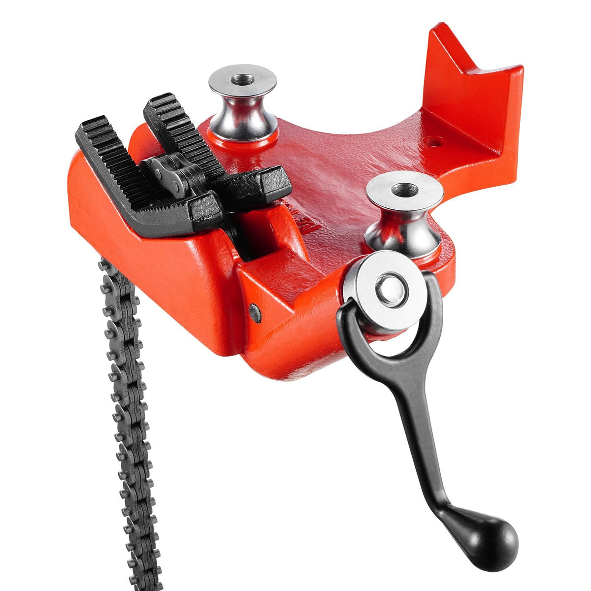 Heavy-Duty Pipe Chain Vise, 1/2" - 8" Pipe Capacity, 34.6" Rugged Chain & Cast Iron Base, Industrial-Grade Pipe Clamping for Plumbing, Automotive Repairs, Metalworking