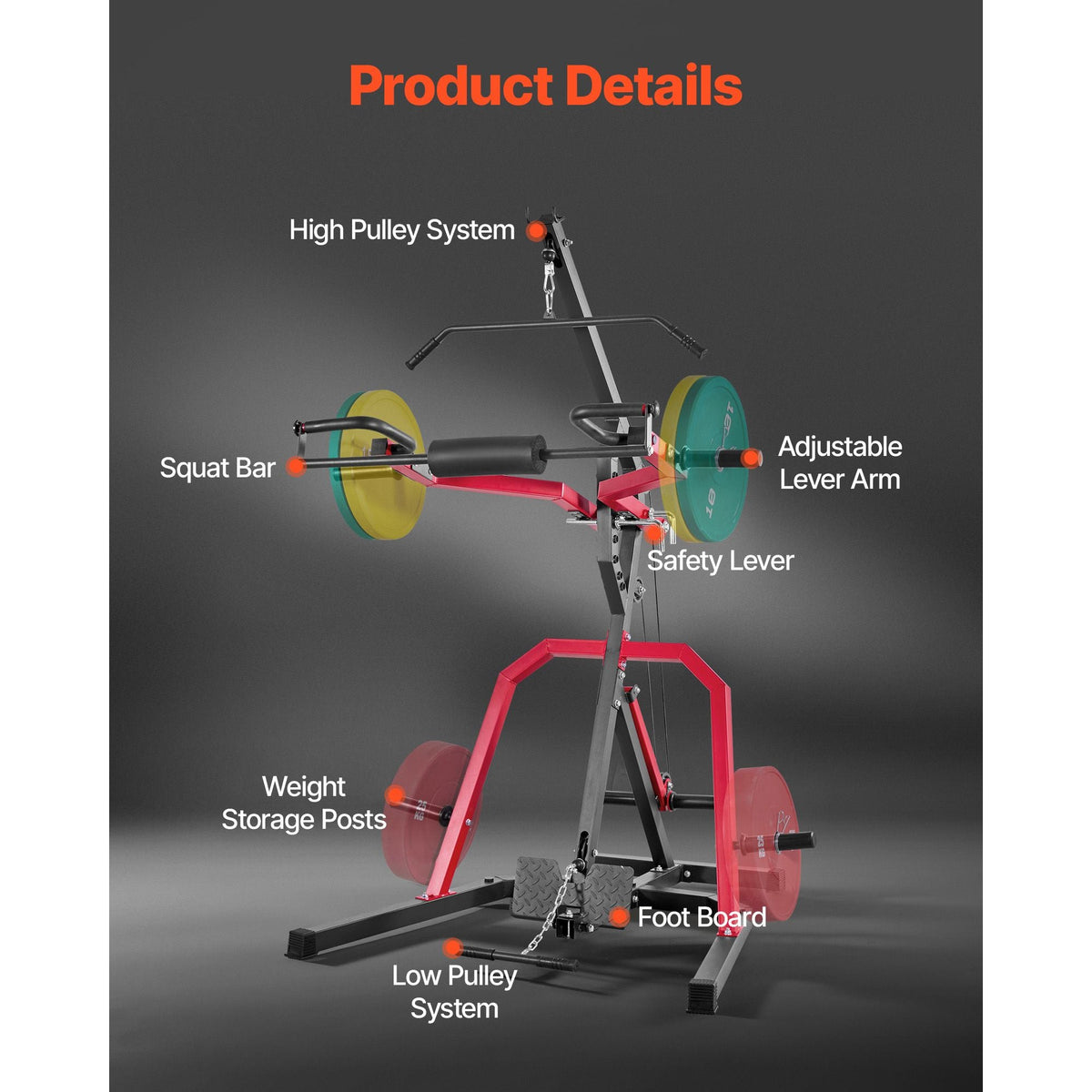 Home Gym Equipment, Leverage Gym with 2:1 Ratio LAT Low Row System, Strength Training Machine for Squats Deadlifts Bench Press Bicep Curls, Home Gym Machine, Adjustable Full Body Workout Station