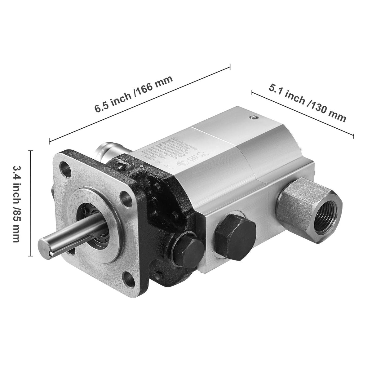 Hydraulic Log Splitter Pump, 11GPM, 2 Stage 3000PSI Wood Log Splitter Pump, 1'' Inlet 1/2'' NPT Outlet 3600 RPM Aluminum Hydraulic Gear Pump, for Small Engine Mounting Log Splitters Snowplow