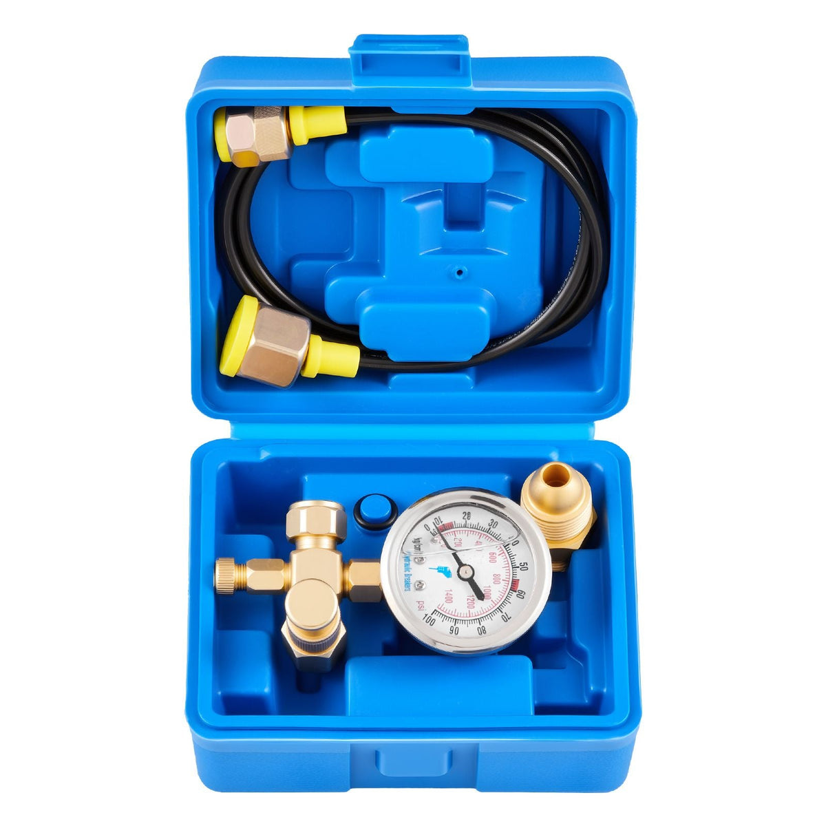 Hydraulic Nitrogen Accumulator Charging Kit, 0-1420 PSI Nitrogen Fill Kit, Pressure Test System with 1 Pressure Gauge, 1 Gas Hose, 1 Valve Body and 1 CGA580 Adapter for Construction Machinery