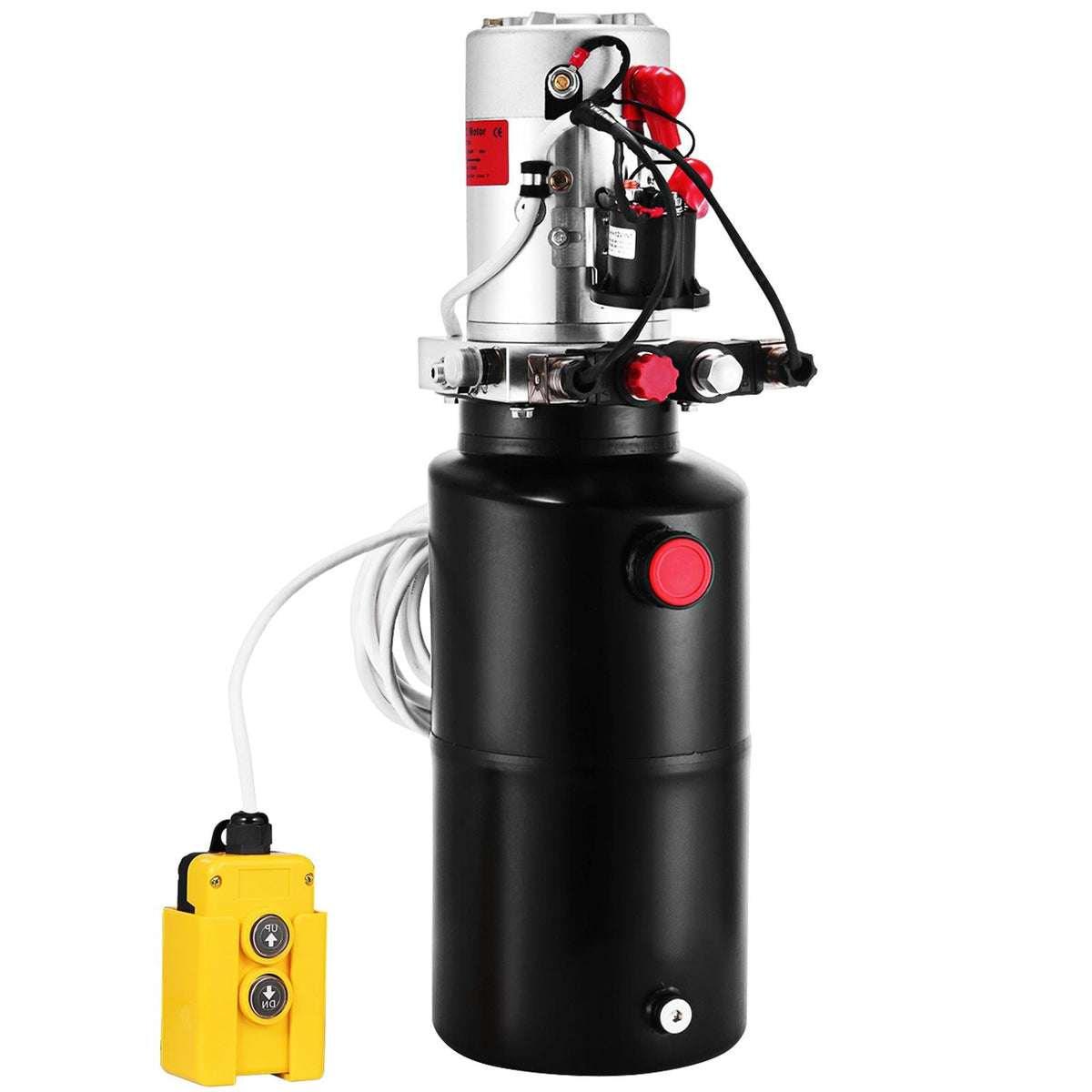 Hydraulic Power Unit 12V DC Double Acting Hydraulic Pump 8 Quart Steel Reservoir Hydraulic Pump Unit for Dump Trailers Car Lift Pump (8 Quart Double Acting Steel)