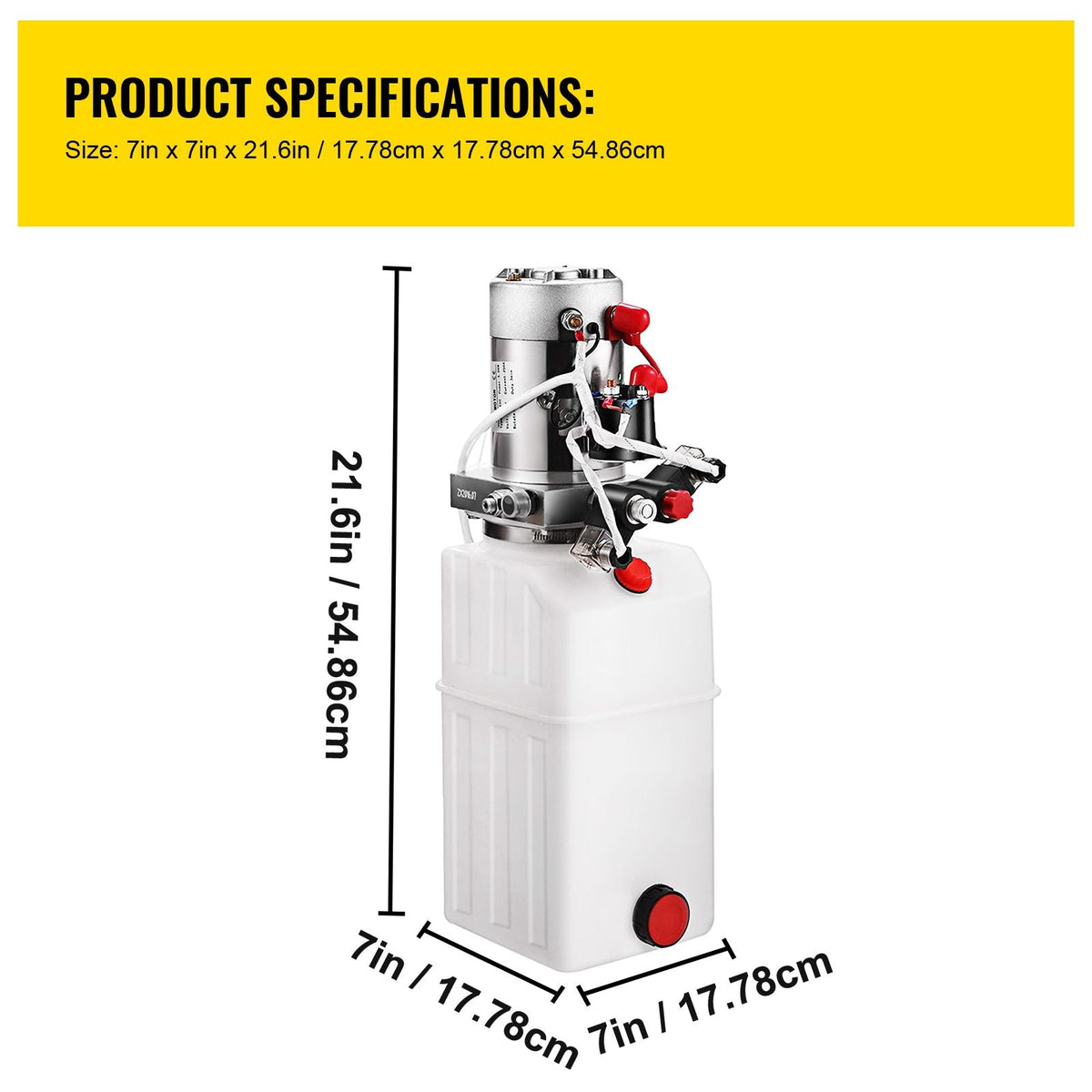 Hydraulic Power Unit 6 Quart Hydraulic Pump Double Acting DC12V Hydraulic Power Pack for Dump Truck Dump Trailer SAE6 Port with Plastic Reservoir