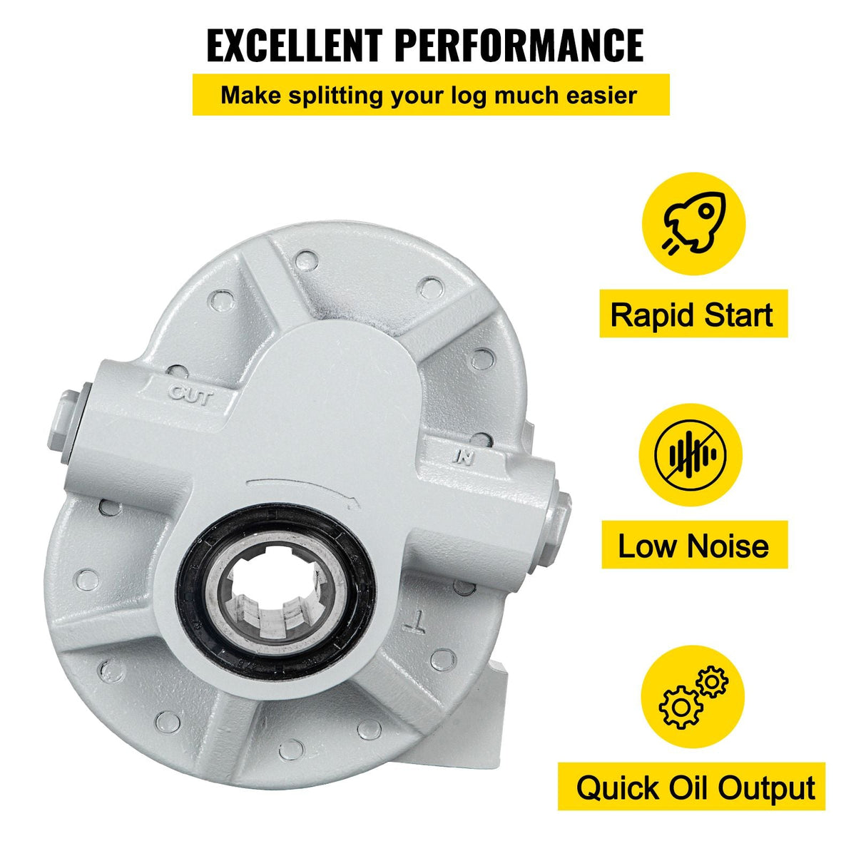 Hydraulic Pump 16.6GPM Hydraulic Motor 540RPM Log Splitter 2500PSI Hydraulic Splitter SAE 12 Outlet Port Hydraulic Pump for Log Splitter for Truck Tailgate Lift,Scissor Lift, Dump Trailer