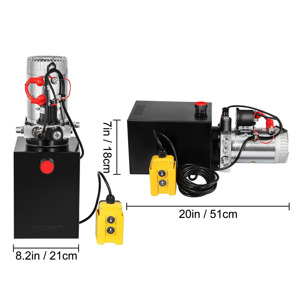 Hydraulic Pump Electric Hydraulic Pump 6 Quart Single Acting Metal Reservoir for Dump Trailer