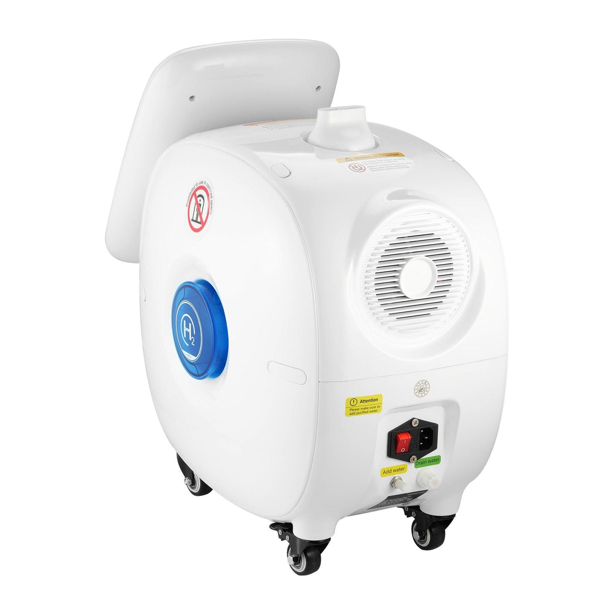 Hydrogen Inhalation Machine, 99.99% High Purity Hydrogen Inhaler, HO-Separated 1500ml/min (1000 H+500 O) Dual Port Hydrogen Oxygen Inhaler, Hydrogen-Rich Water Generator with Wheels for Home