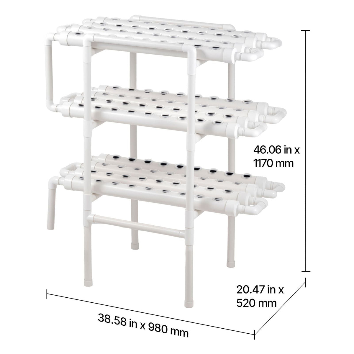 Hydroponics Growing System Kit, 3-Tier 108 Sites UPVC Pipe Hydroponic Grow Kit with Timed Irrigation, Sun & Light Blocking Pipes, Indoor Home Garden Vegetable Planting Grow Kits for Fruit Herb