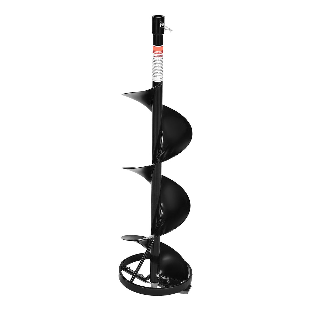 Ice Auger Drill Bit, 8" Dia. High-Strength Steel Ice Fishing Augers, Weather-Resistant Spiral Drill Bits Replacement with Center Tip, Compatible with Electric/ Gas Powered Augers