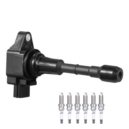 Ignition Coil Pack and Spark Plugs, Set of 6, Compatible with Nissan Murano Maxima Pathfinder 350Z Altima Quest Infiniti EX35 FX35 G25 G35 JX35 M35 M35h Q50 Q70 QX60 3.5L V6, for UF550 C1670