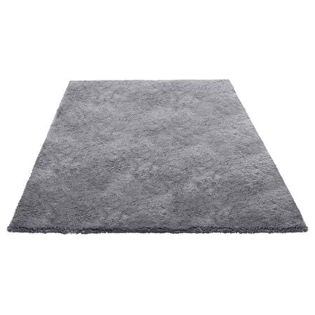 Indoor Plush Area Rugs, 8 x 10 ft Soft Plush Carpet, Furry Shag Area Rugs for Living Room, Bedroom, Sunroom, Modern Home Decor Aesthetic, Non-Shedding, Non-Woven, Slip-Resistant, Smoke Gray