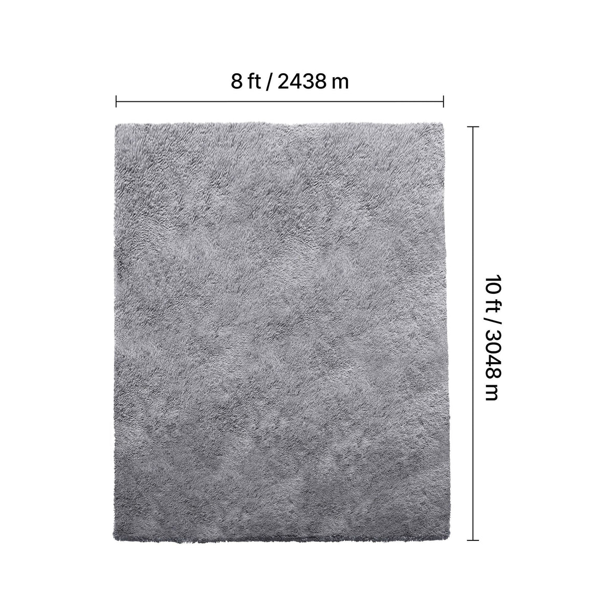 Indoor Plush Area Rugs, 8 x 10 ft Soft Plush Carpet, Furry Shag Area Rugs for Living Room, Bedroom, Sunroom, Modern Home Decor Aesthetic, Non-Shedding, Non-Woven, Slip-Resistant, Smoke Gray