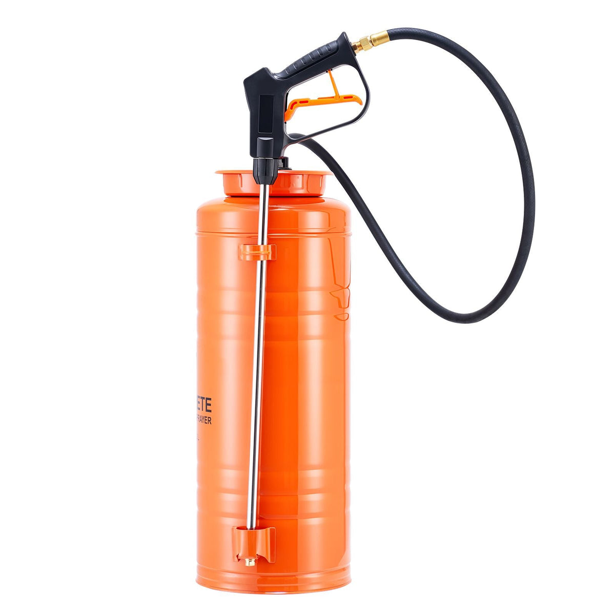 Industrial Concrete Sprayer, 3.5 Gallon Stainless Steel Sprayer, Heavy Duty Tri-Poxy Pump Sprayers, 20.5"Wand with Ergonomic Gun Handle, 48"& 120"Hose, 2 Brass Nozzles for Construction, Garden