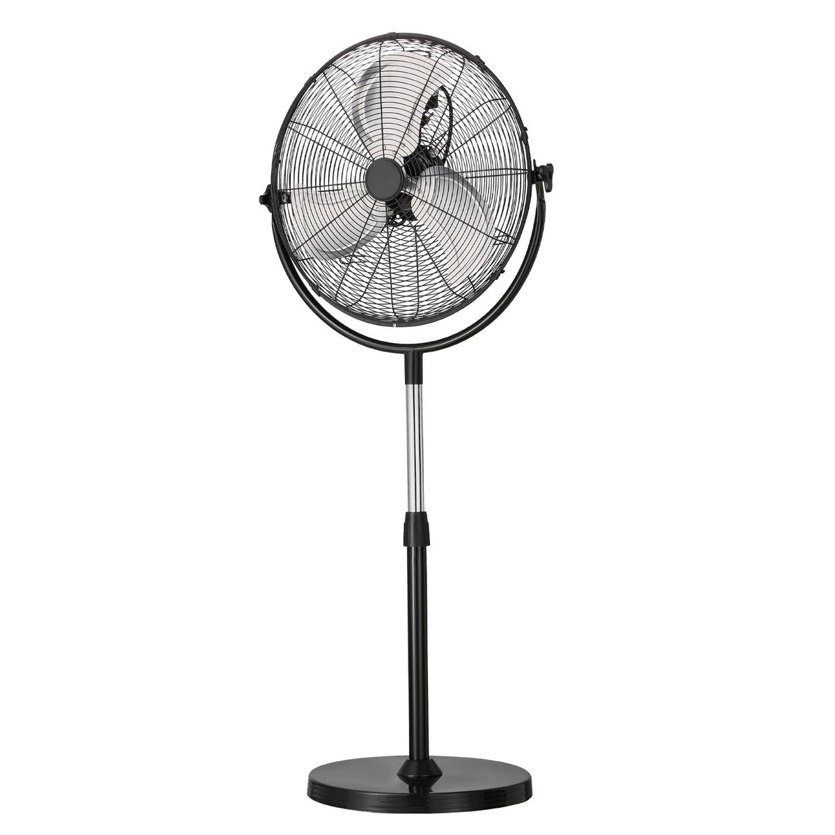 Industrial Pedestal Fan, 20 Inch Standing Fan with 46.9 to 59.6 Inches Adjustable Height, Floor Fans with 3 Adjustable Speeds, High Power Fans for Warehouse,Garage,Commercial,Residential, Black