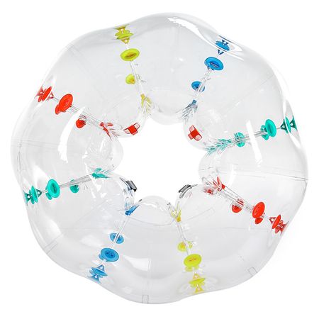 Inflatable Bumper Balls 1-Pack, 5FT/1.5M Body Sumo Zorb Ball, 0.8mm Thick PVC Human Hamster Bubble Knocker for Outdoor Sports Team Gaming Play, Bopper Toy for Garden Yard Park, Multicolor