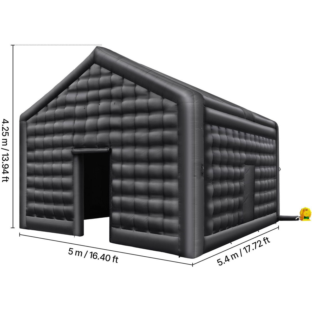 Inflatable Nightclub, 17.7 x 16.4 x 13.9 Ft, Blow up Party Tent with Disco Lights & 680W Blower, Large Inflatable Night Club Tent for Adults, Inflatable House Air Cube for Wedding Birthday Black