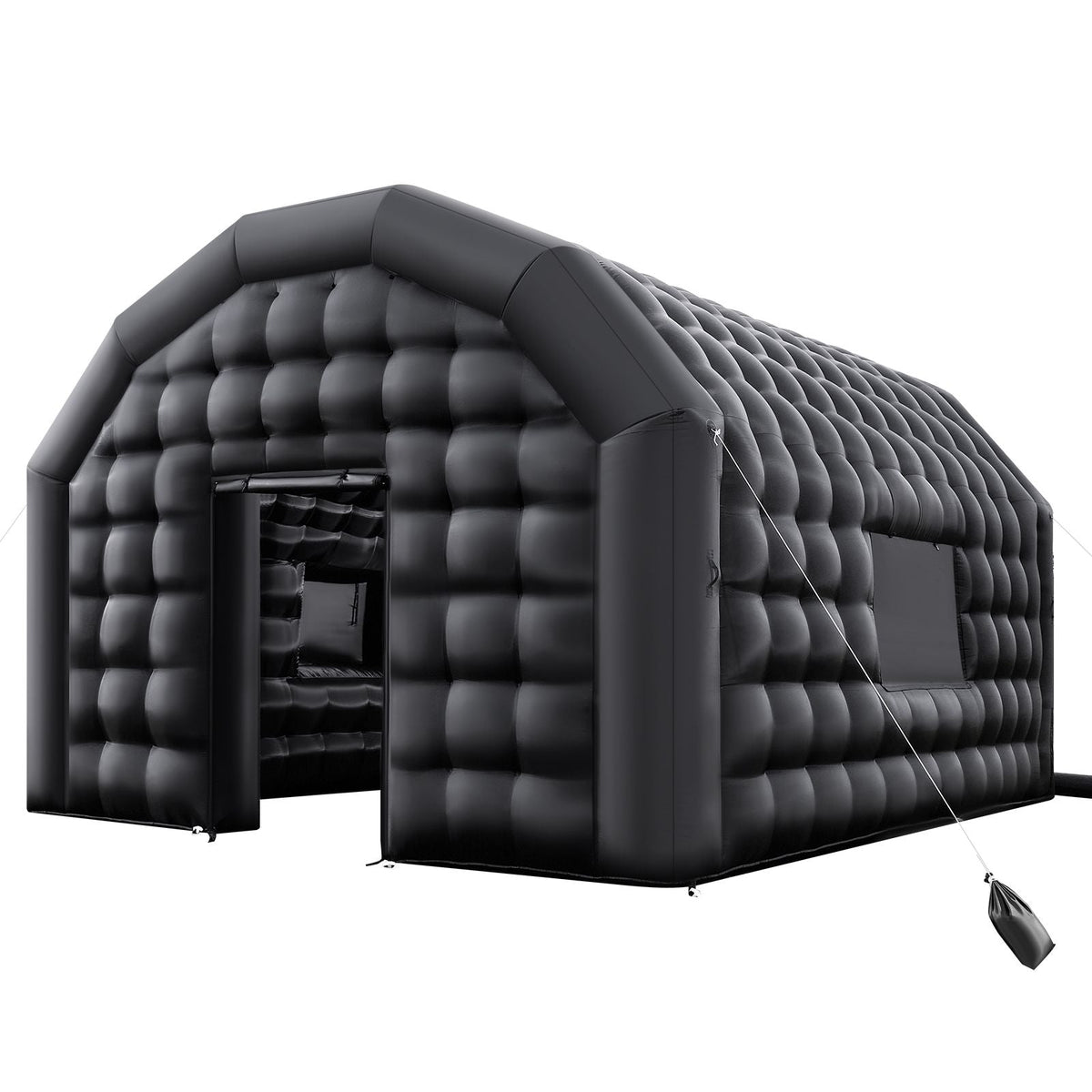 Inflatable Nightclub, 17.72 x 16.4 x 13.9 ft Inflatable Party Tent with 680W Blower & Sandbag, Ventilated Blow up Night Club with 2 Windows, Air Cube House for Event Birthday Wedding Party