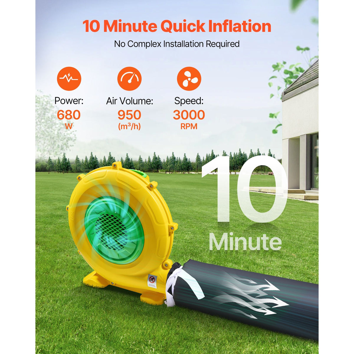 Inflatable Nightclub, 17.72 x 16.4 x 13.9 ft Inflatable Party Tent with 680W Blower & Sandbag, Ventilated Blow up Night Club with 2 Windows, Air Cube House for Event Birthday Wedding Party