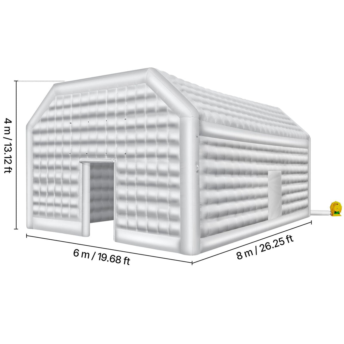 Inflatable Nightclub, 26.2 x 19.7 x 13.1 Ft, Blow up Party Tent with 1100W Blower, Large Inflatable Night Club Tent for Adults, Easy Setup Inflatable House Air Cube for Wedding Birthday White