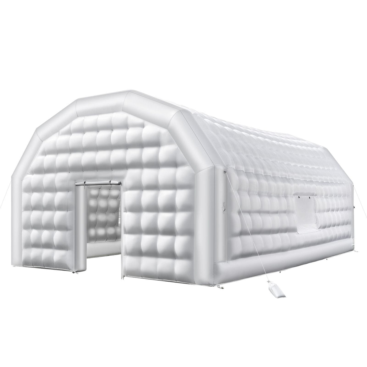 Inflatable Nightclub, 26.2 x 19.7 x 13.1 ft Inflatable Party Tent with 1100W Blower & Sandbag, Blow up Night Club with 2 Windows, Air Cube House for Event Birthday Wedding Party, White