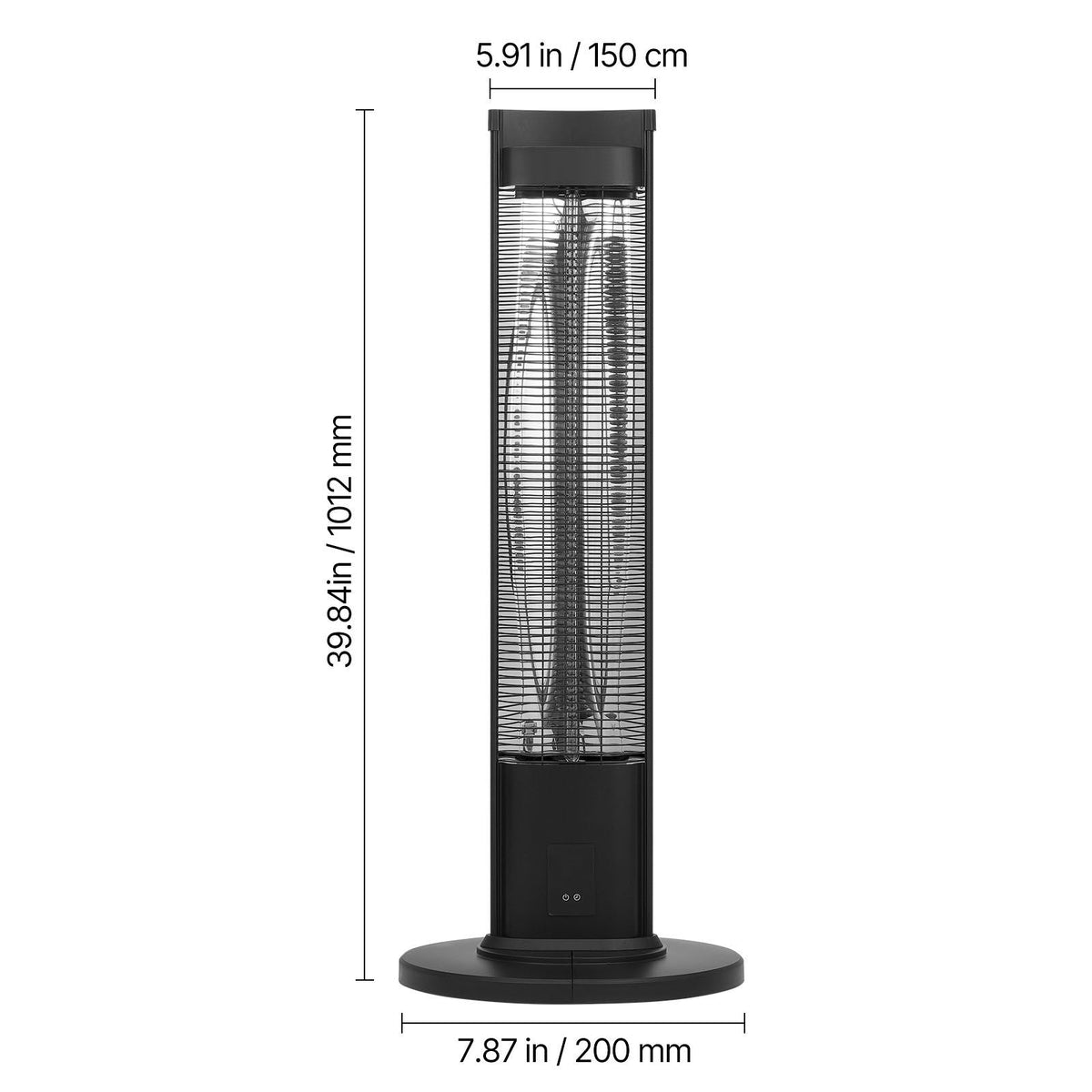 Infrared Heater, 1500W Electric Space Heater with Remote Control, 2 Speeds & Easy Operate, Indoor/Outdoor for Patio Bedroom,Studio,Porch,Dining Room,Studio