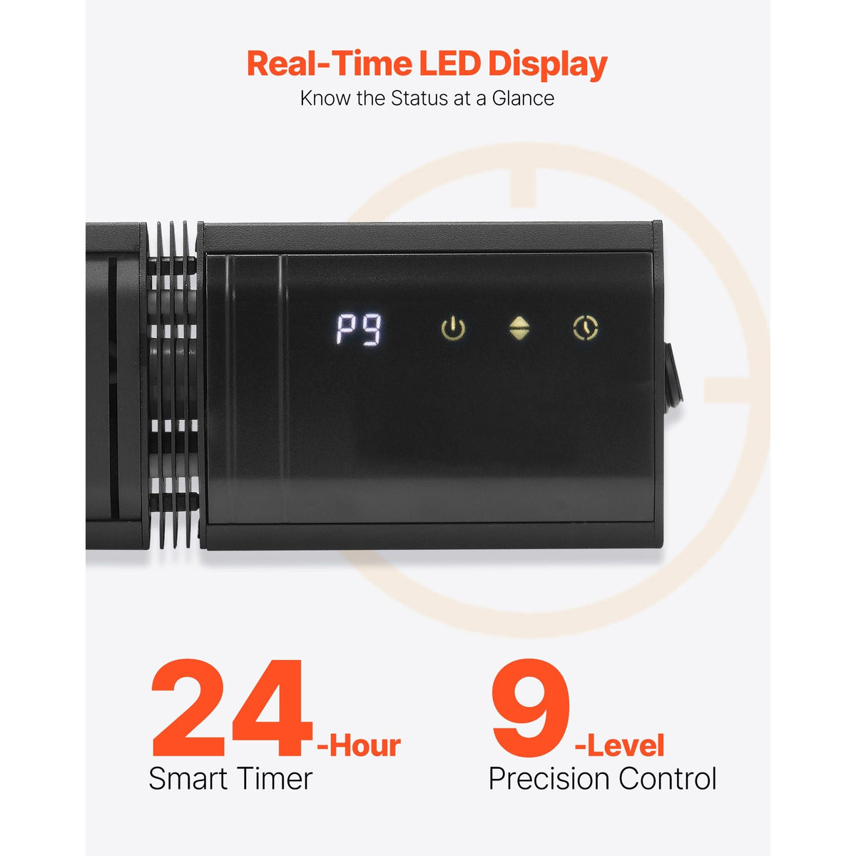 Infrared Heater, 1500W Electric Space Infrared Carbon Heater with Remote Control & 9 Speeds & 24h Timer, for Porch,Patio,Dining Room,Studio,Backyard,Garage, Wall Mount Outdoor