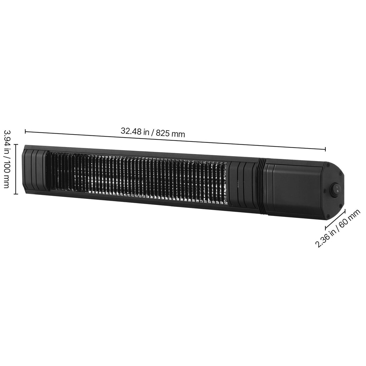 Infrared Heater, 1500W Electric Space Infrared Carbon Heater with Remote Control & 9 Speeds & 24h Timer, for Porch,Patio,Dining Room,Studio,Backyard,Garage, Wall Mount Outdoor