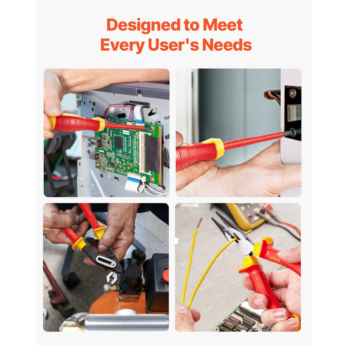 Insulated Screwdriver Set, 12-Piece Professional Electrical Screwdriver Set, 1000V Insulated Electrician Tool Set, with Magnetic Phillips Slotted Tips, Insulated Pliers, and Diagonal Pliers