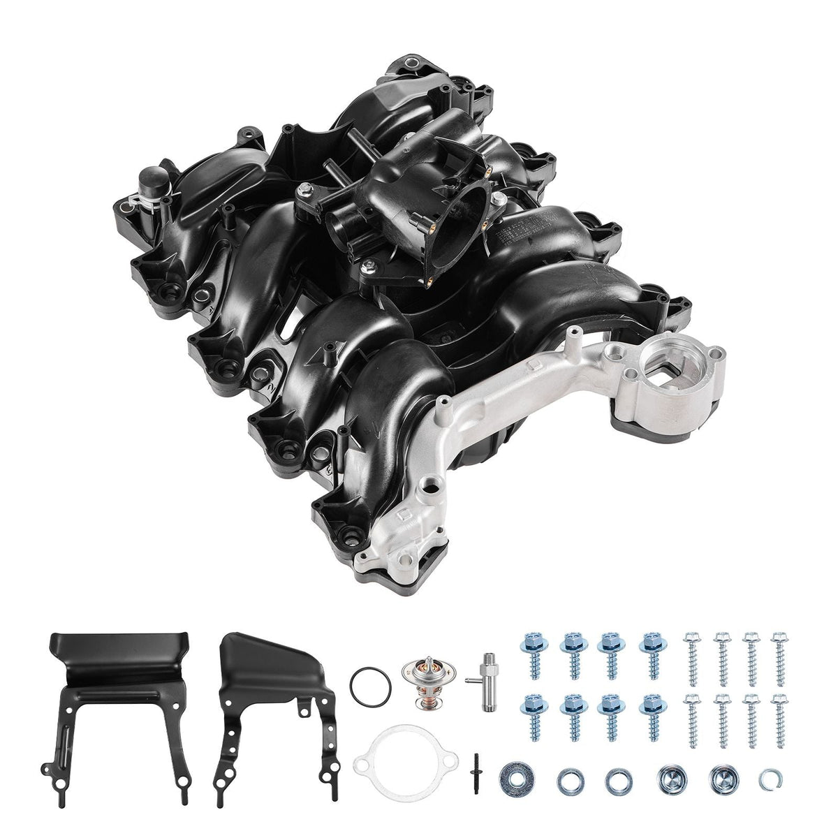 Intake Manifold, with Gasket, Engine Intake Manifold Assembly Compatible with 2007-2008 Ford F-150 / E-150 / E-250, Automotive Engine Replacement Kit Replace 615-375, 7L3Z-9424-B, 7L3Z-9424-F