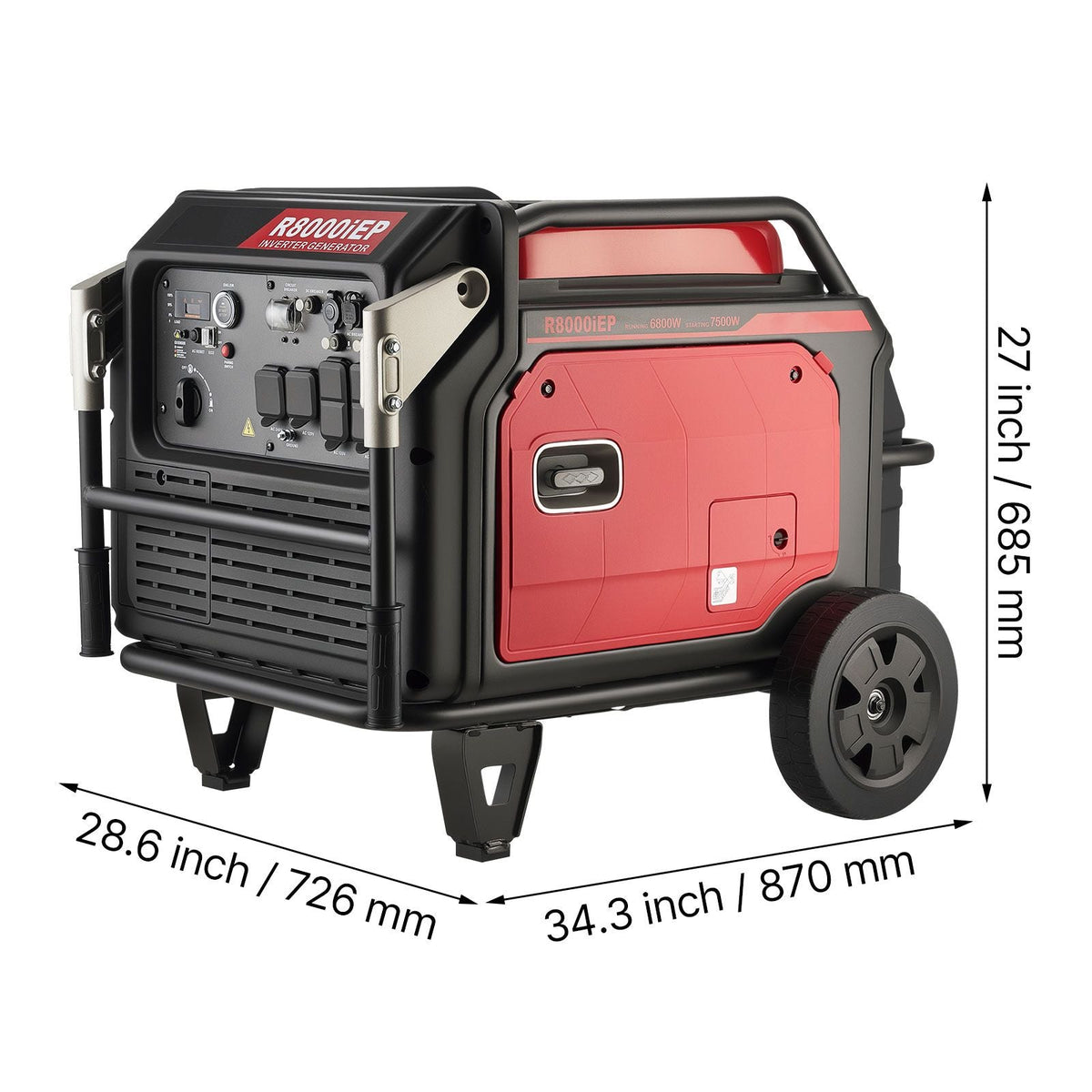 Inverter Generator, 10000W Peak Watt Quiet Inverter Generator, Remote Start Inverters Generators for Home Outdoor, Gas Powered, Stable Power, CO Sensor, RV Ready 1A & 2.1A Outlets, Long Run Time