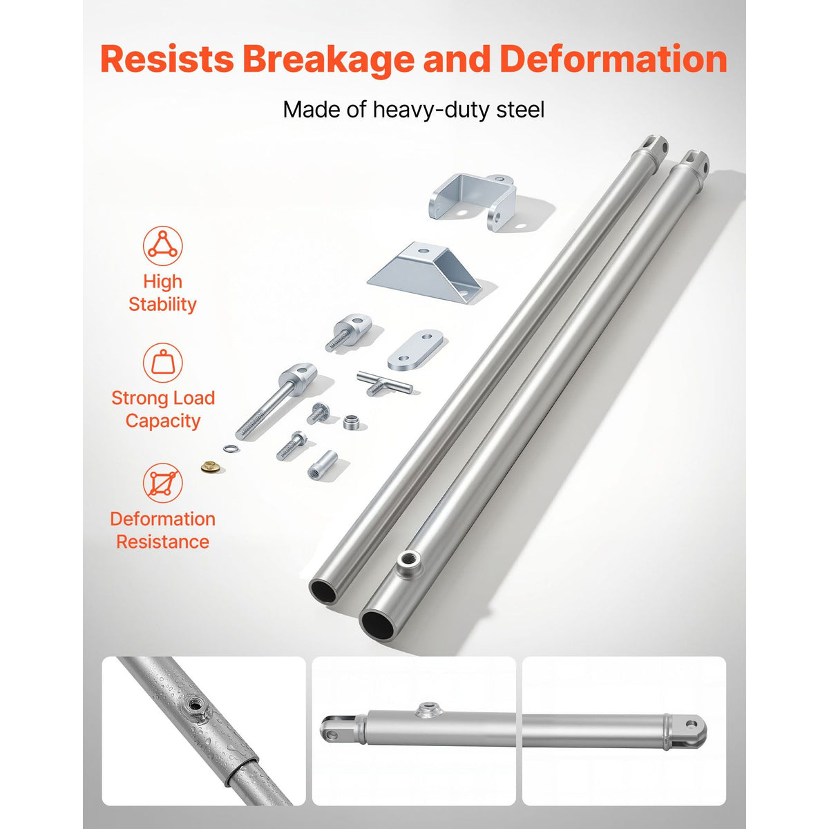 JT's Strong Arm Jack Stabilizer Kit 191023, Fits for 5th Wheel RV and Travel Trailer Kit, Fifth-Wheel Jack Stabilizer for Telescopic System, Reduces Chassis Movement, Easy Bolt-On Installation