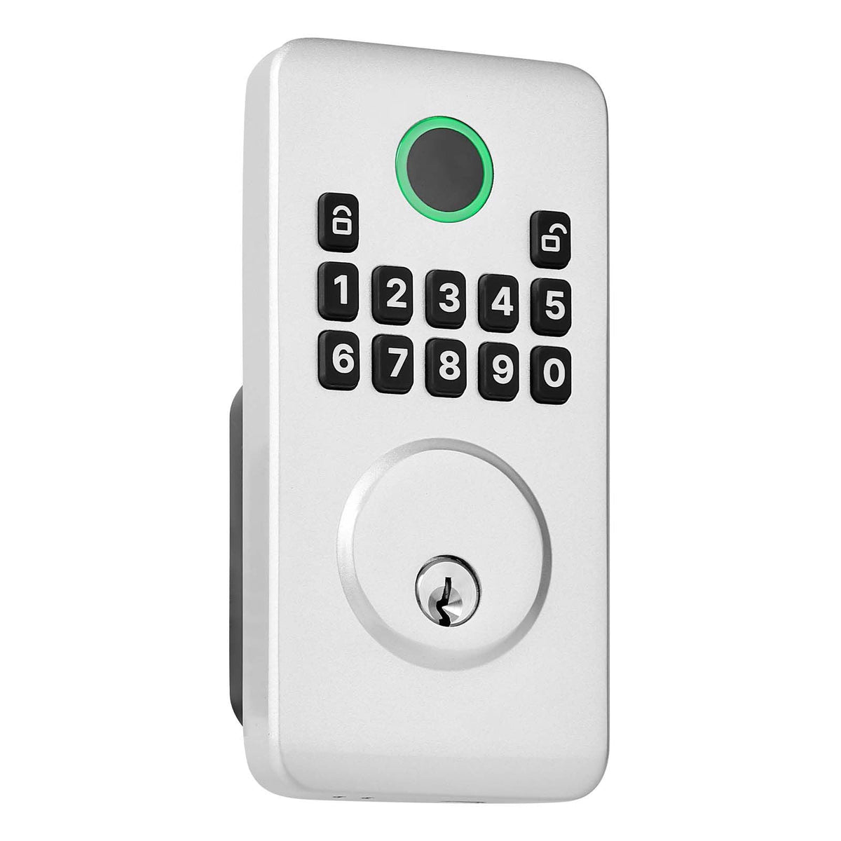 Keyless Entry Door Lock, Electronic Deadbolt with Customizable User Codes, Pioneering Easy-Grip Design, Keyed Entry, Auto Lock, Anti-Peeking Password, Backlit Keypad, for Home, Apartment, Silver