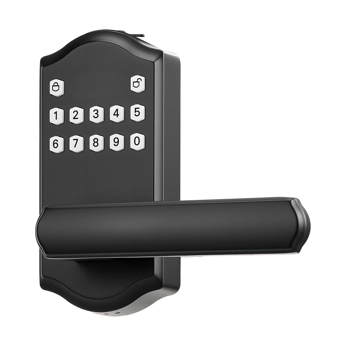 Keyless Entry Door Lock with Handle, Electronic Lever Door Handle with Keypad, Customizable User Codes, Keyed Entry, Auto Lock, Anti-Peeking Password, Backlit Keypad, for Home, Matte Black
