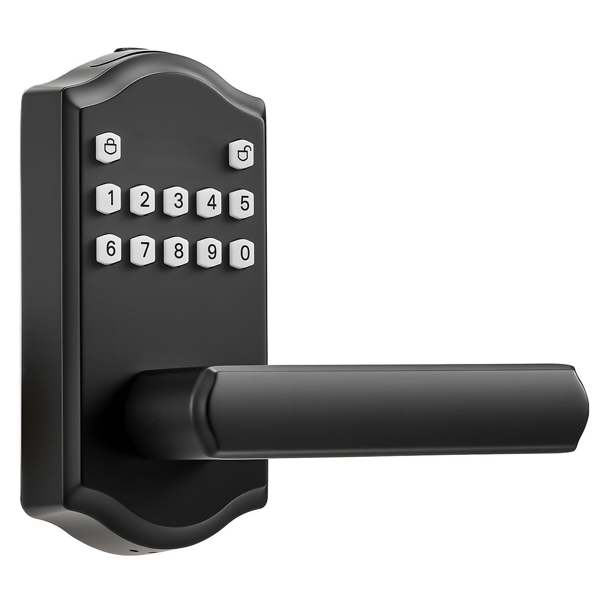 Keyless Entry Door Lock with Handle, Electronic Lever Door Handle with Keypad, Customizable User Codes, Keyed Entry, Auto Lock, Anti-Peeking Password, Backlit Keypad, for Home, Matte Black
