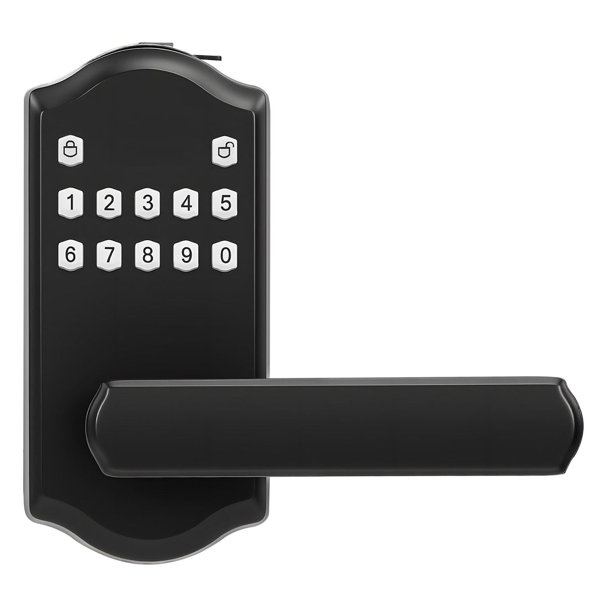 Keyless Entry Door Lock with Handle, Electronic Lever Door Handle with Keypad, Customizable User Codes, Keyed Entry, Auto Lock, Anti-Peeking Password, Backlit Keypad, for Home, Matte Black