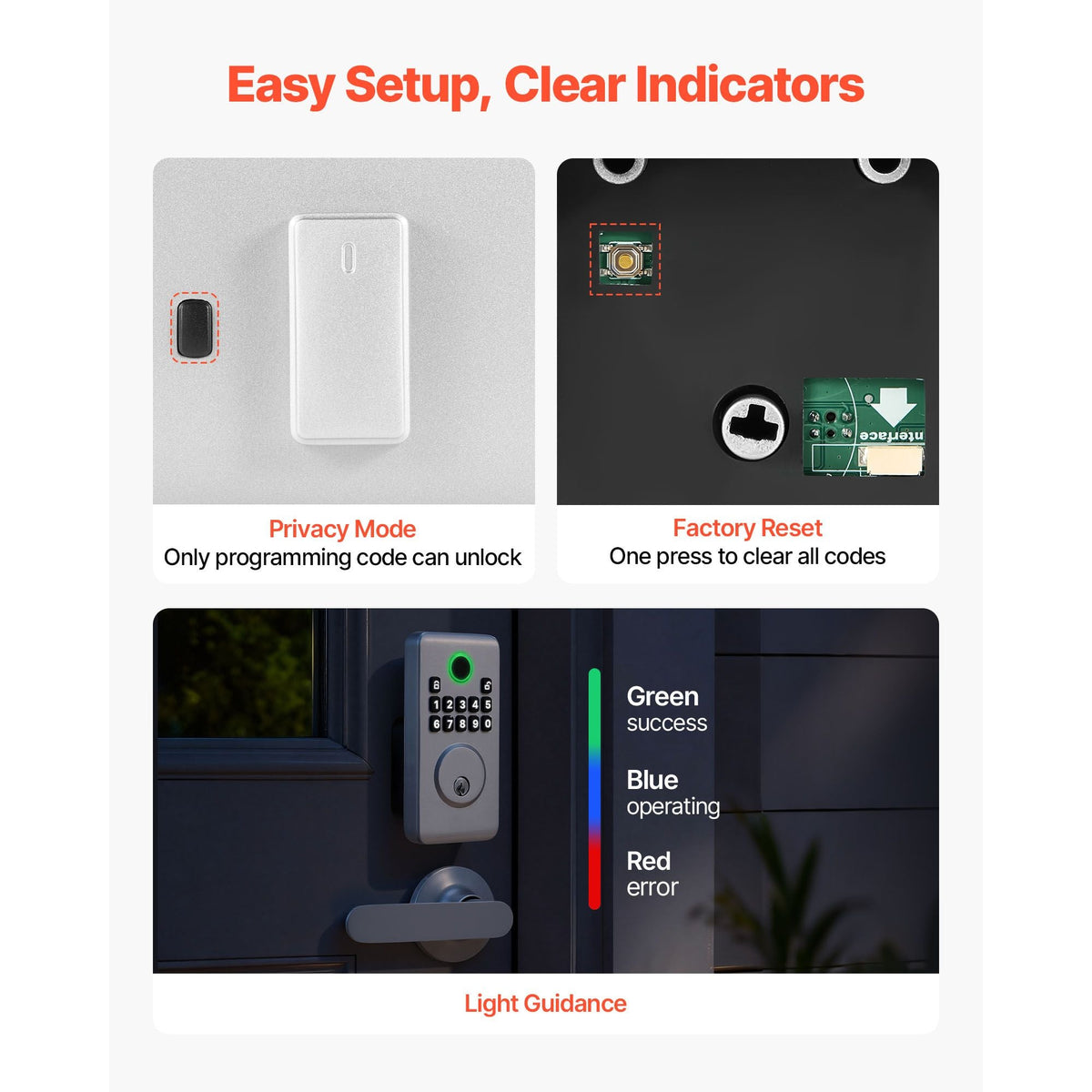Keyless Entry Door Lock with Handle Set, Electronic Keypad Deadbolt with Lever Handles, Pioneering Easy-Grip Design, Customizable User Codes, Keyed Entry, Auto Lock, Anti-Peeking, Silver