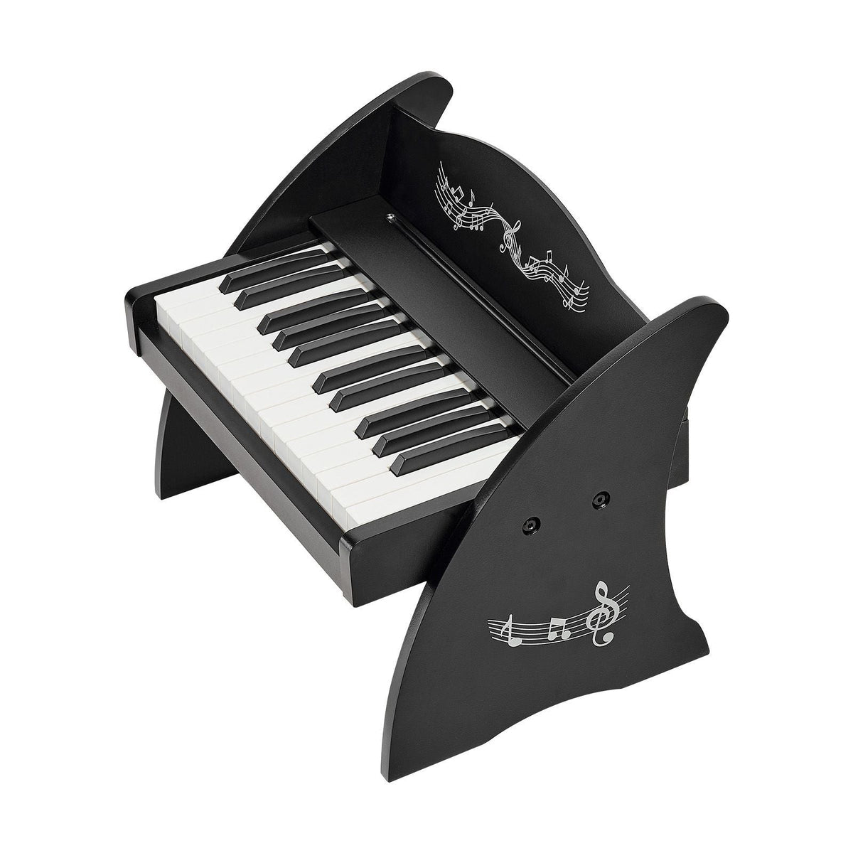 Kids Piano Keyboard, 25 Keys Wooden Digital Piano for Kids, Mini Music Educational Instrument Toy with Realistic Sound, Dual Power, Adjustable Volume for Toddlers, Boys Girls Learning, Black
