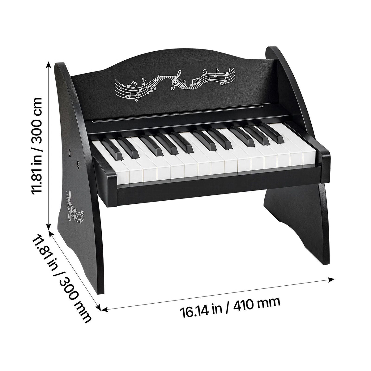 Kids Piano Keyboard, 25 Keys Wooden Digital Piano for Kids, Mini Music Educational Instrument Toy with Realistic Sound, Dual Power, Adjustable Volume for Toddlers, Boys Girls Learning, Black