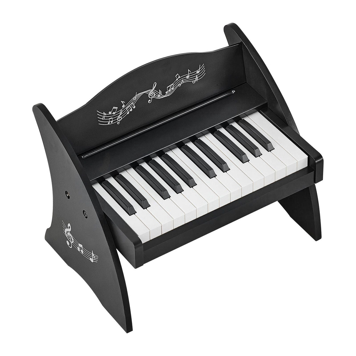 Kids Piano Keyboard, 25 Keys Wooden Digital Piano for Kids, Mini Music Educational Instrument Toy with Realistic Sound, Dual Power, Adjustable Volume for Toddlers, Boys Girls Learning, Black
