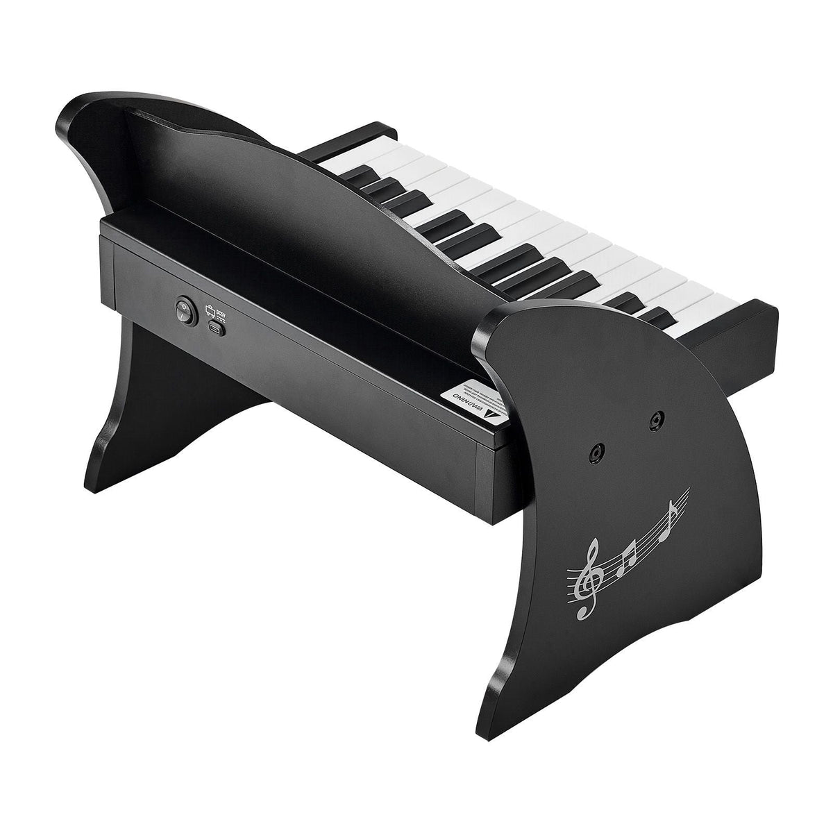 Kids Piano Keyboard, 25 Keys Wooden Digital Piano for Kids, Mini Music Educational Instrument Toy with Realistic Sound, Dual Power, Adjustable Volume for Toddlers, Boys Girls Learning, Black